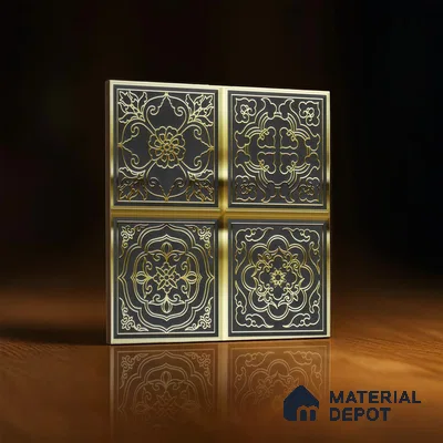 Metallic Wall Tile TL 07235 Regal Noir 1 ft x 1 ft Ceramic Matte Finish - 9 mm  | 2 mm Spacer is Mandatory | Suitable For Bathroom, Kitchen, Dining Area | Please Expect a Slight Variation of Pattern (Sample)